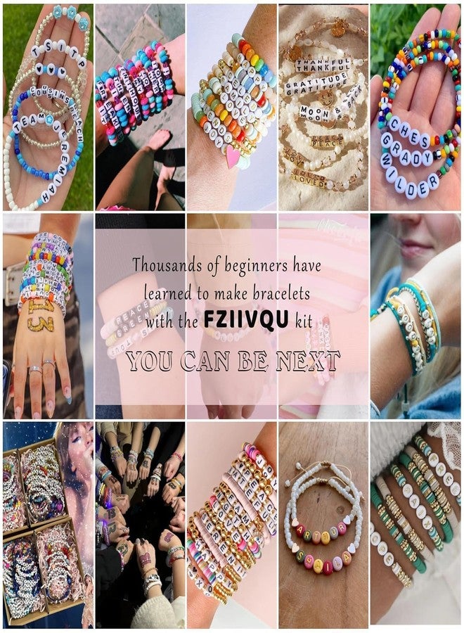 LeafLoom 6100 Polymer Clay Beads Bracelet Making Kit For Girls 24 Colors Friendship Bracelet Beads Kit With Letter Beads Polymer Heishi Bead For Jewelry Making, Clay Beads for Kids, Multicolor (Clay Beads-2) - Image 5